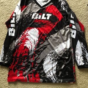 BILT Men's Dynamic Red and Black Jersey Motorcycle Motocross Size L Sport